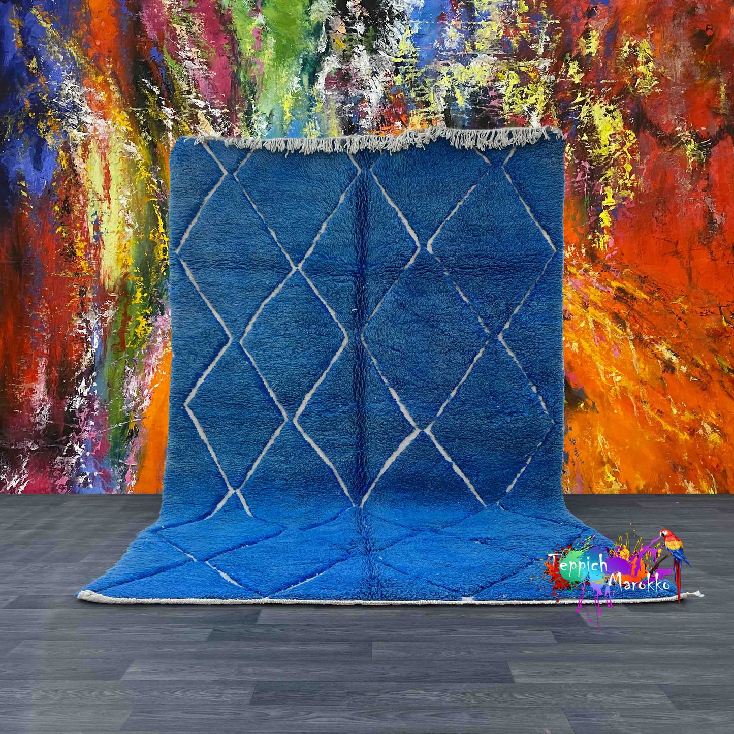 Abla - Blue Moroccan Rug