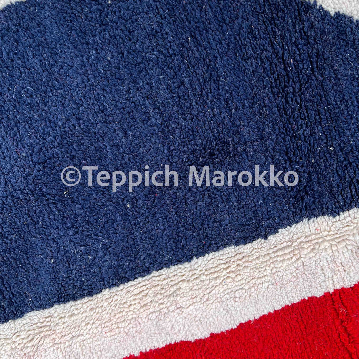 Almas - Red & Blue Moroccan Rug