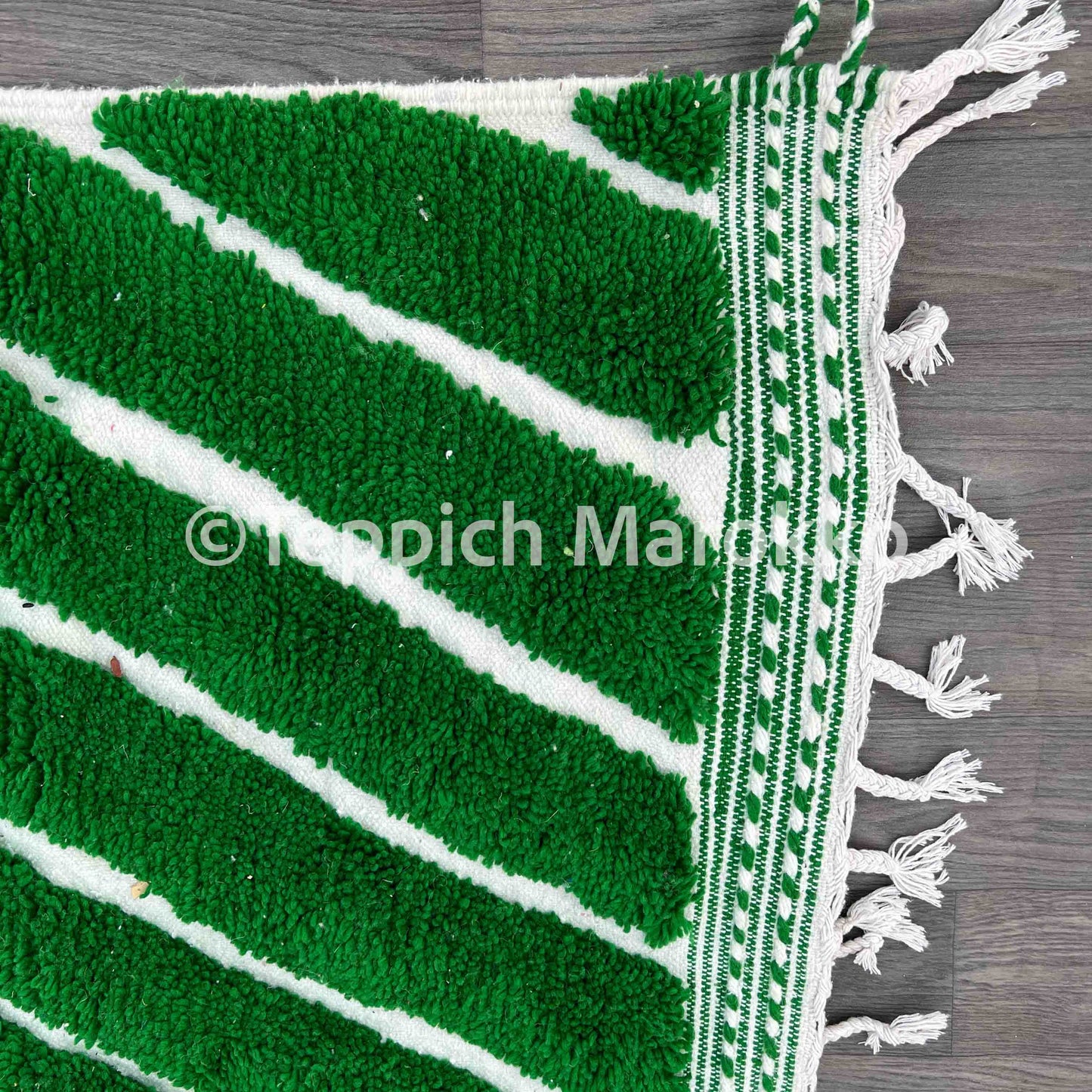 Majdah - Green Beni Ourain Rug