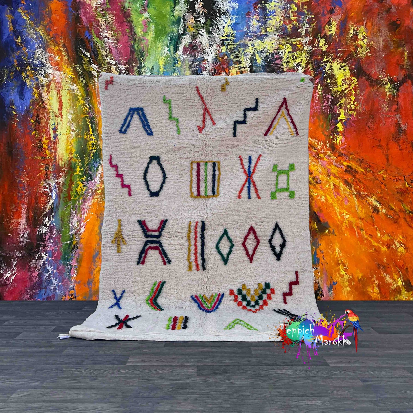 Ouraida - Multicolor Beni Ourain Rug