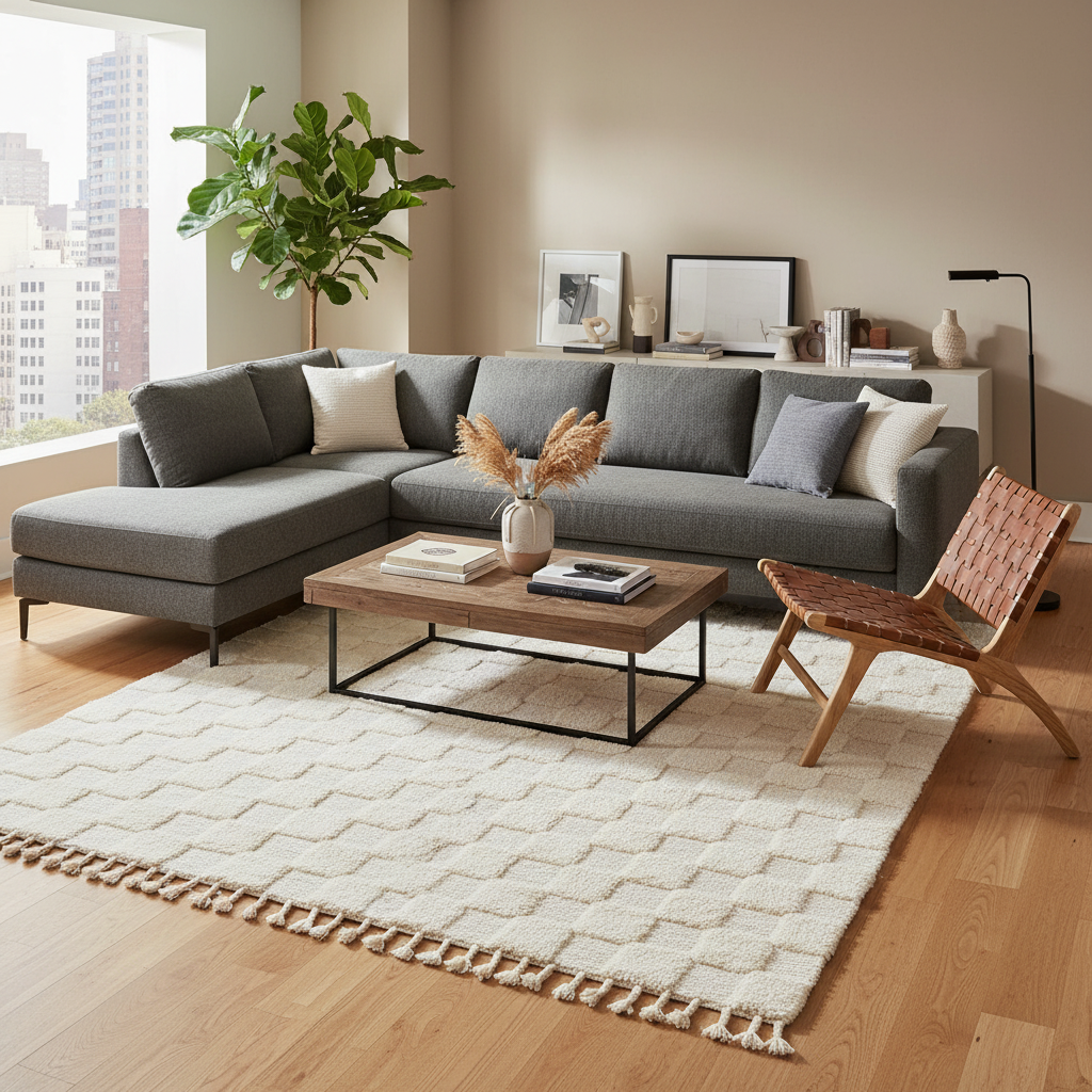 Kenza – Checkered Beni Ourain Rug