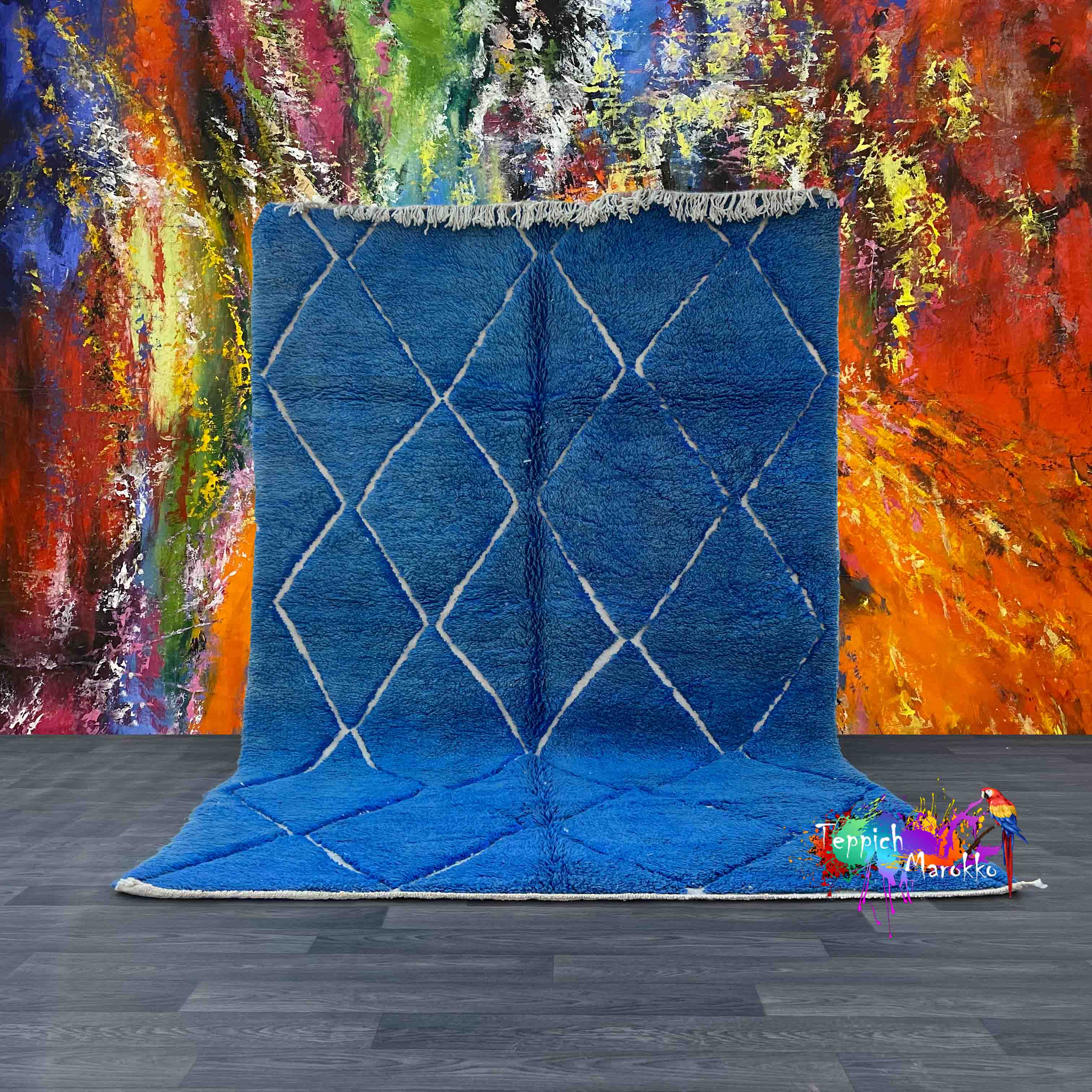 Abla - Blue Moroccan Rug