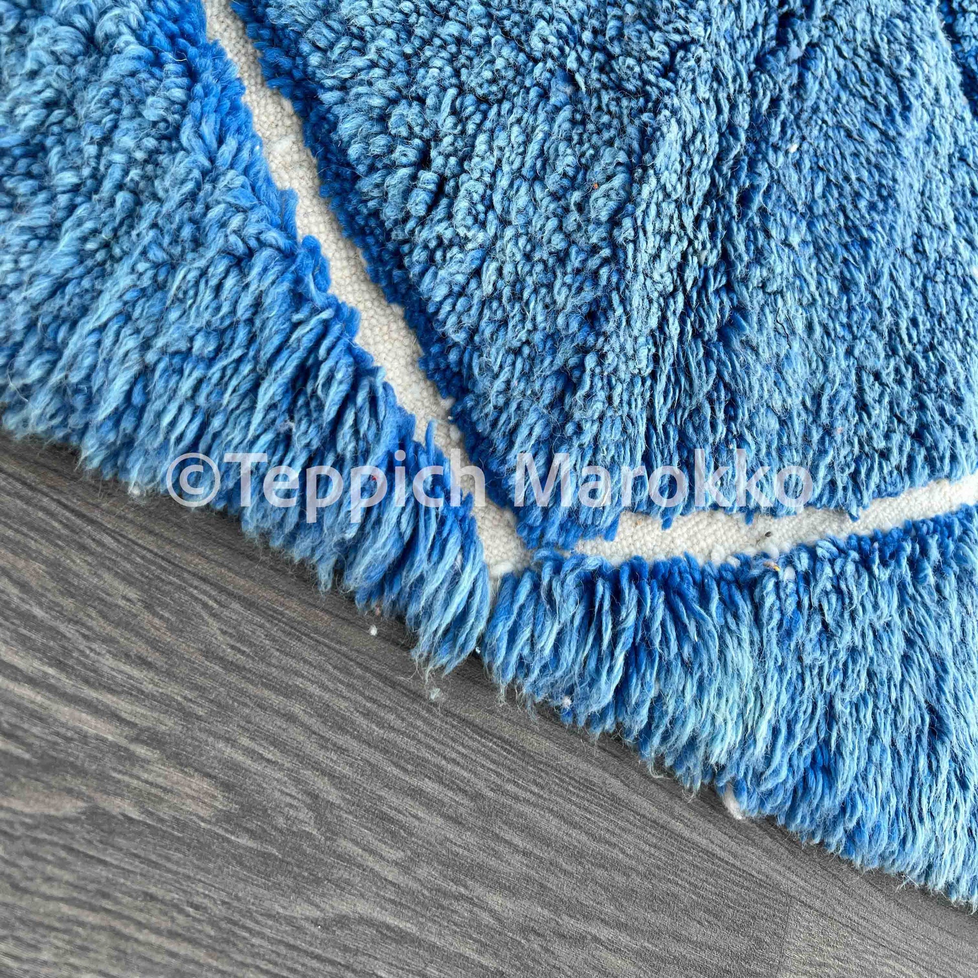 Abla - Blue Moroccan Rug