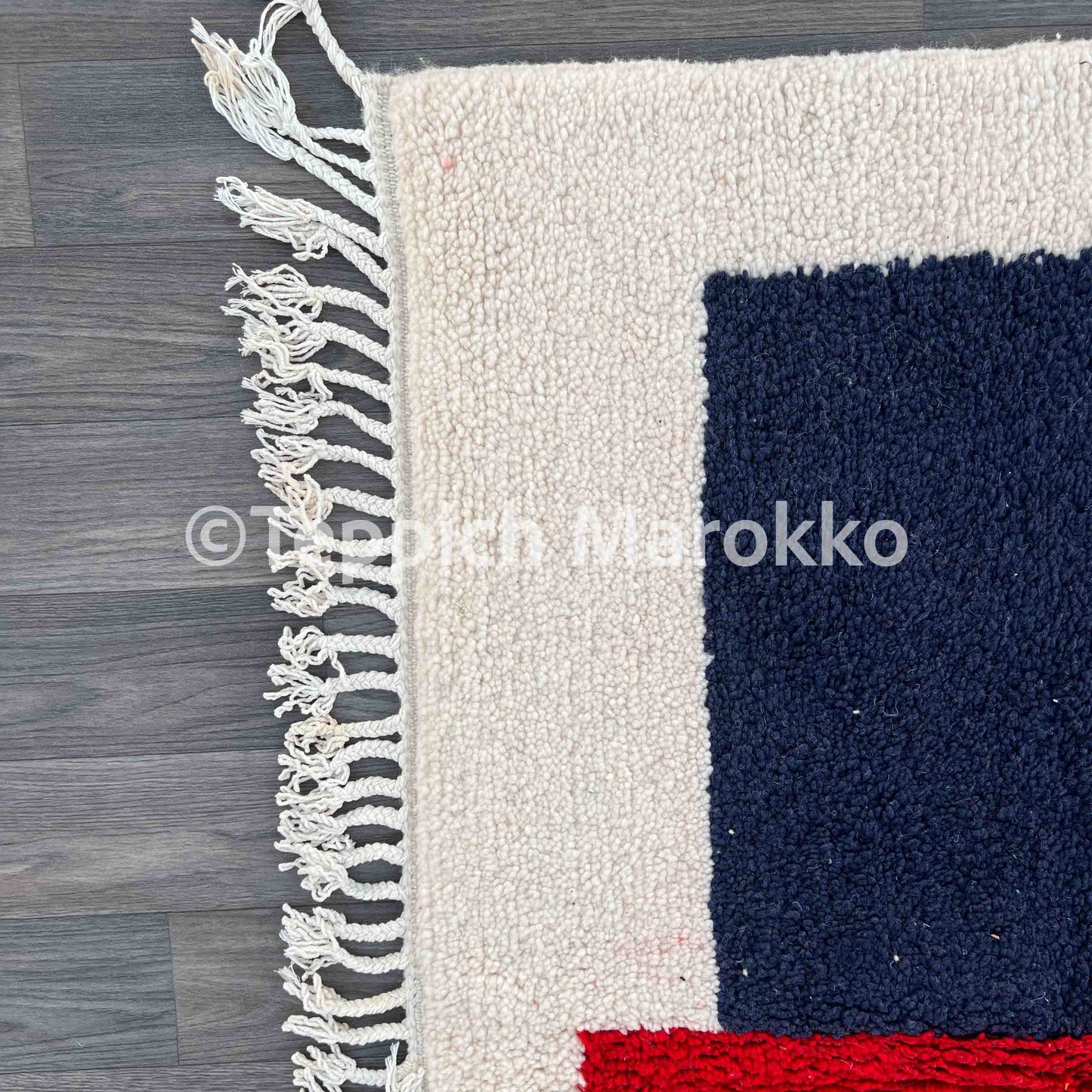 Almas - Red & Blue Moroccan Rug