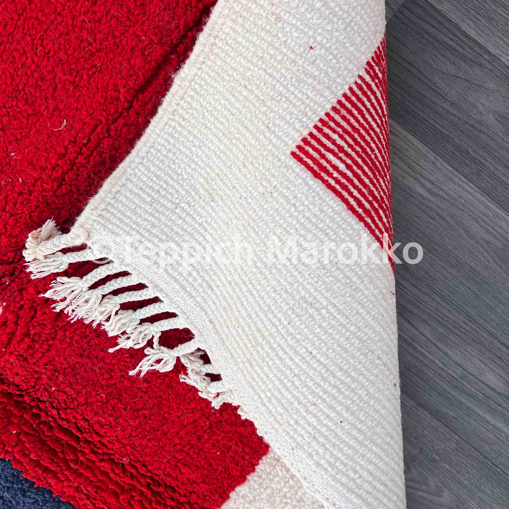 Almas - Red & Blue Moroccan Rug
