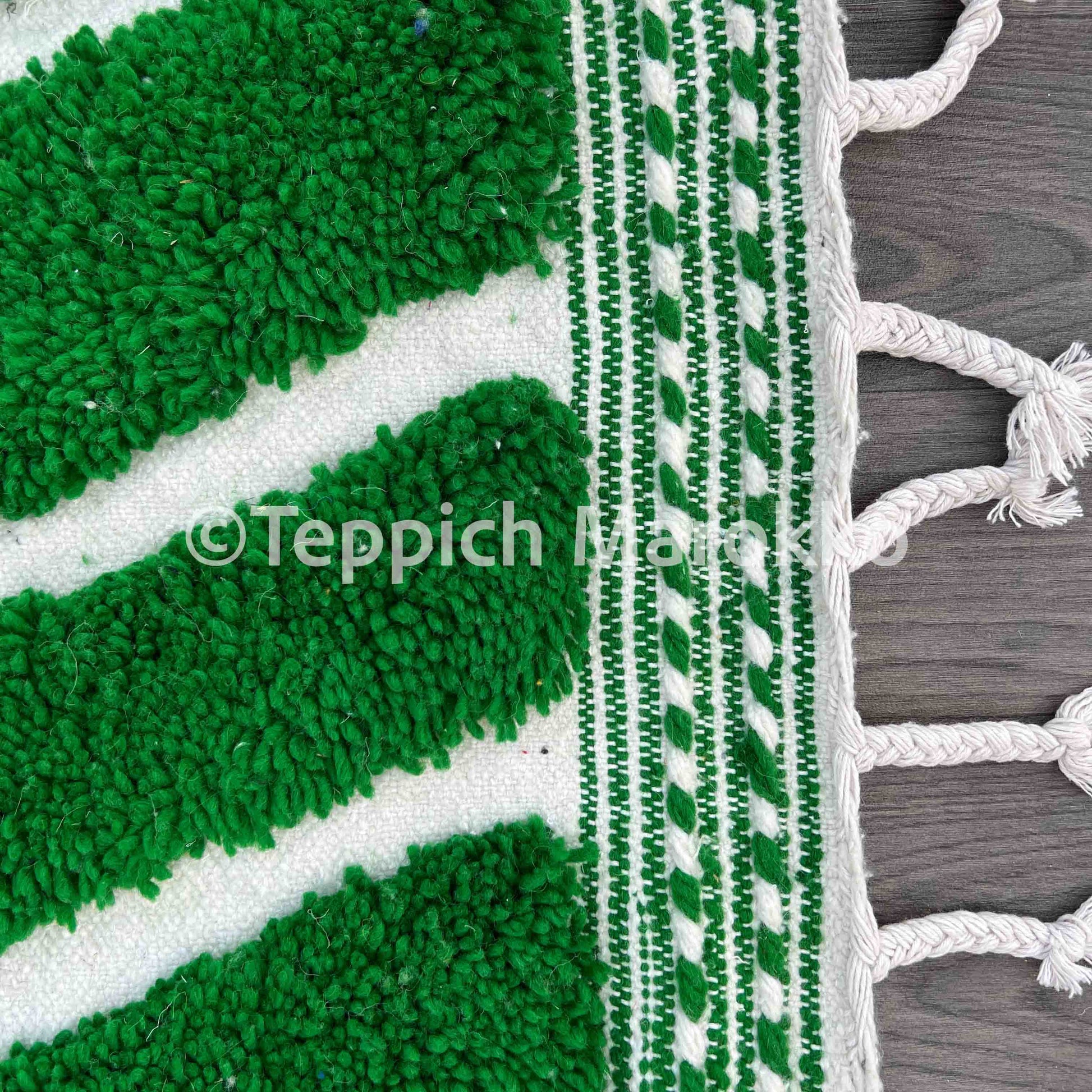 Majdah - Green Beni Ourain Rug