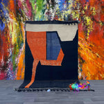 Elbayda - Black Moroccan Rug