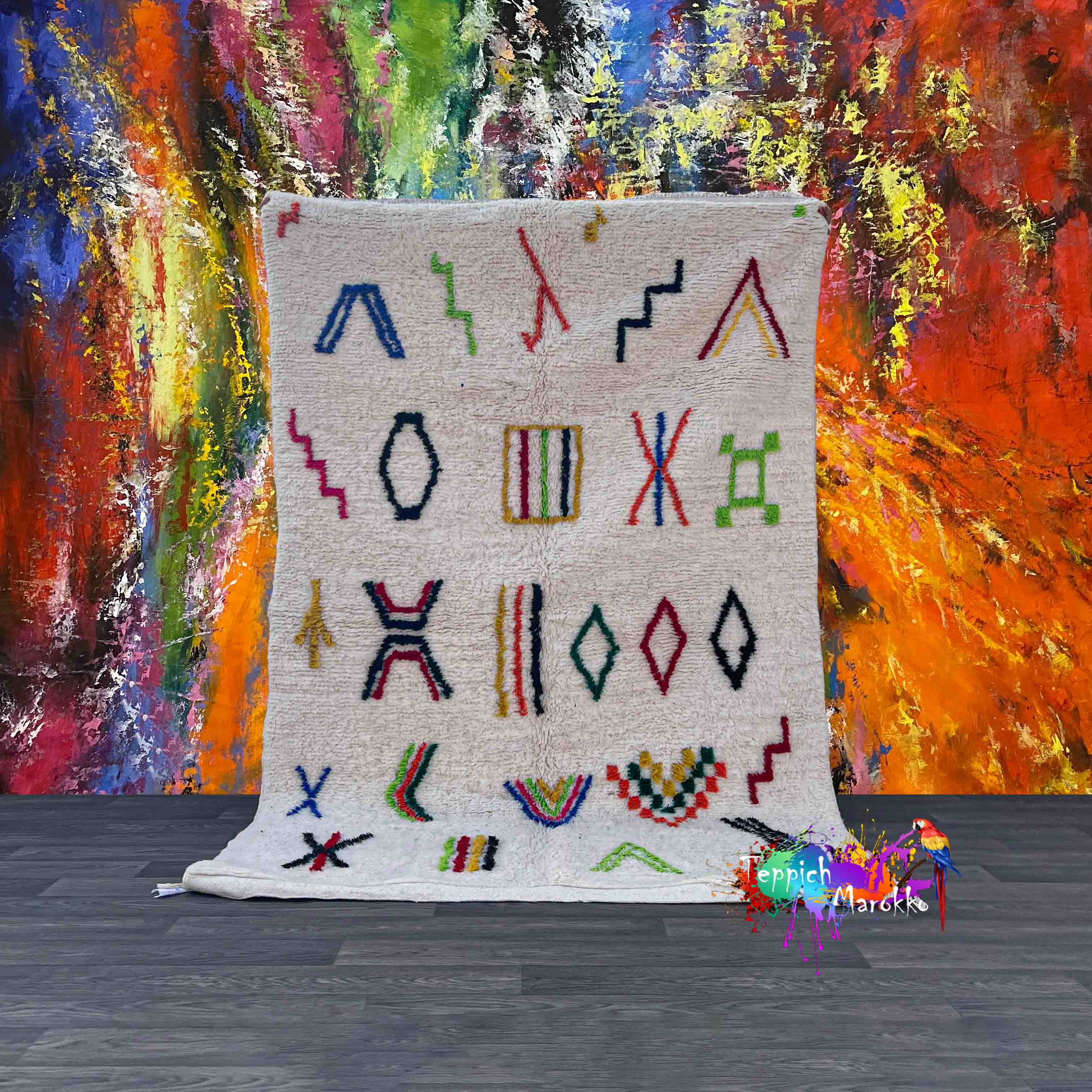 Ouraida - Multicolor Beni Ourain Rug