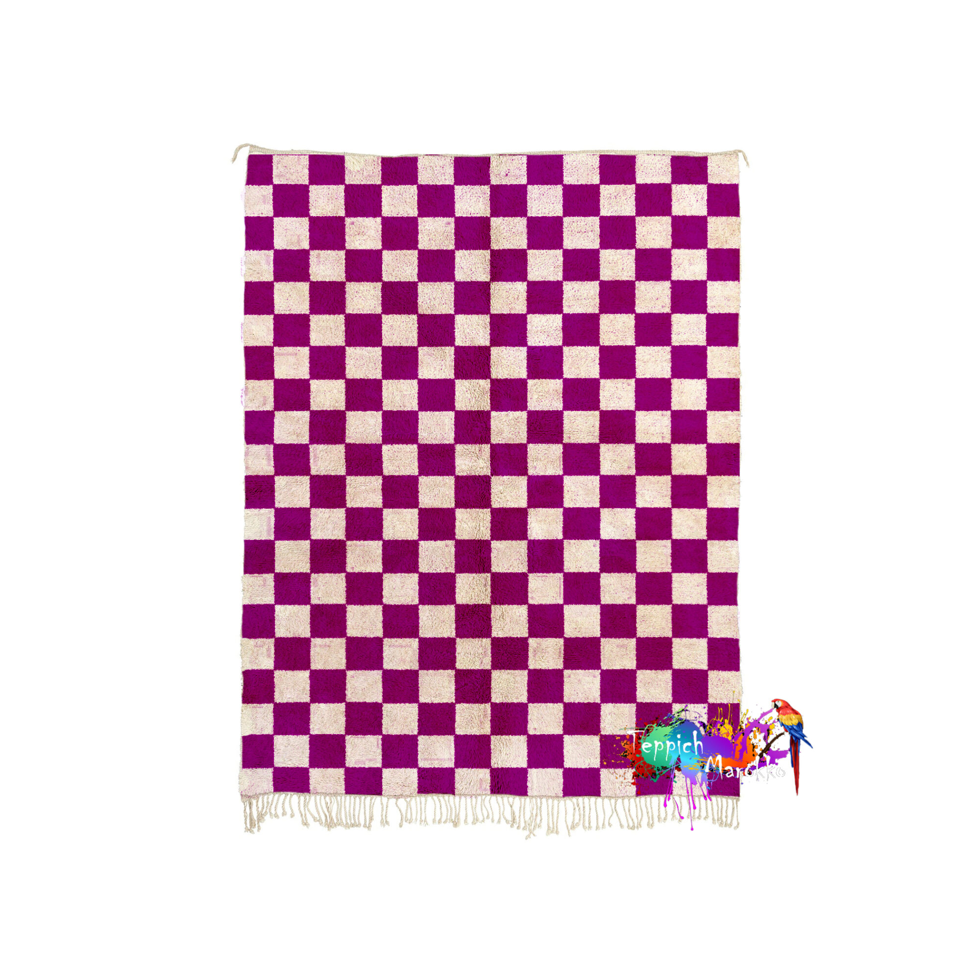 Purple Checkered Rug - Mountains Rug - Neutral Soft Rug